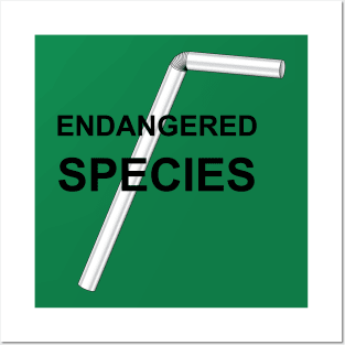 Straw Endangered Species No Straws Posters and Art